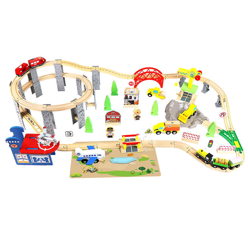 Toy Train Track Set - Rail de Train en bois, ensemble