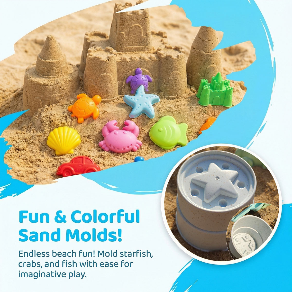 Kinetic Sand Mold - Petit ensemble de moules de plage