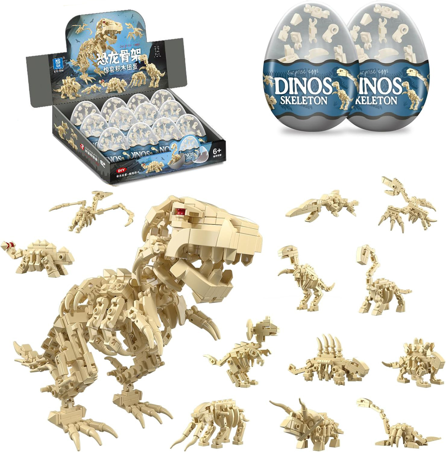 Dinosaur Figurine Set - Ensemble de construction de squelette de