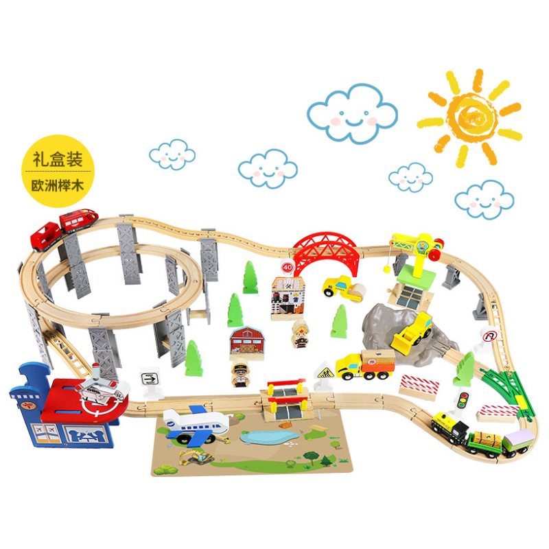 Rail de Train en bois, ensembl - Toy Train Track Set avis et prix