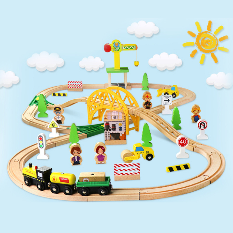 Rail de Train en bois, ensembl - Toy Train Track Set avis et prix